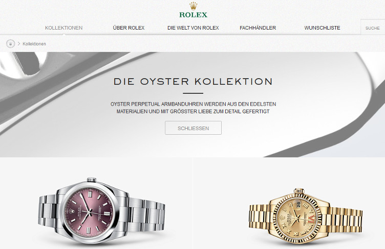 Rolex Website - Screenshot