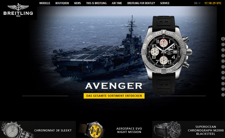 Breitling SA - Screenshot der Firmenwebsite